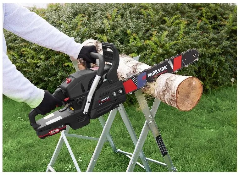 Parkside Performance® Benzínová reťazová píla s elektrickým štartovaním Ppbks 56 A1 + Náhradné pílové reťaze PEK 18 A1 – 18" – 1,5 mm, 2 kusy (800010865)