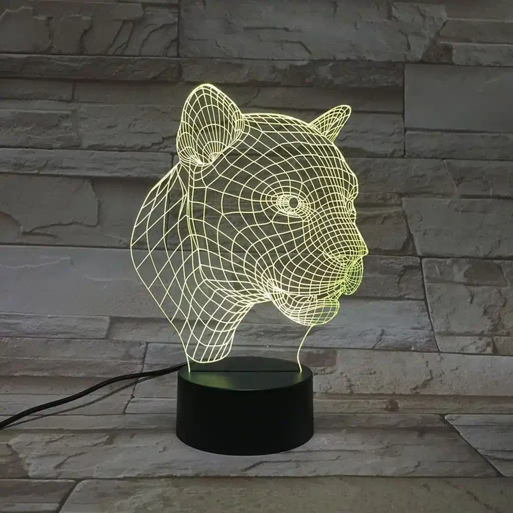 3Dmix 3DL-WD018 – 3D LED nočná lampa - Puma (Wood)