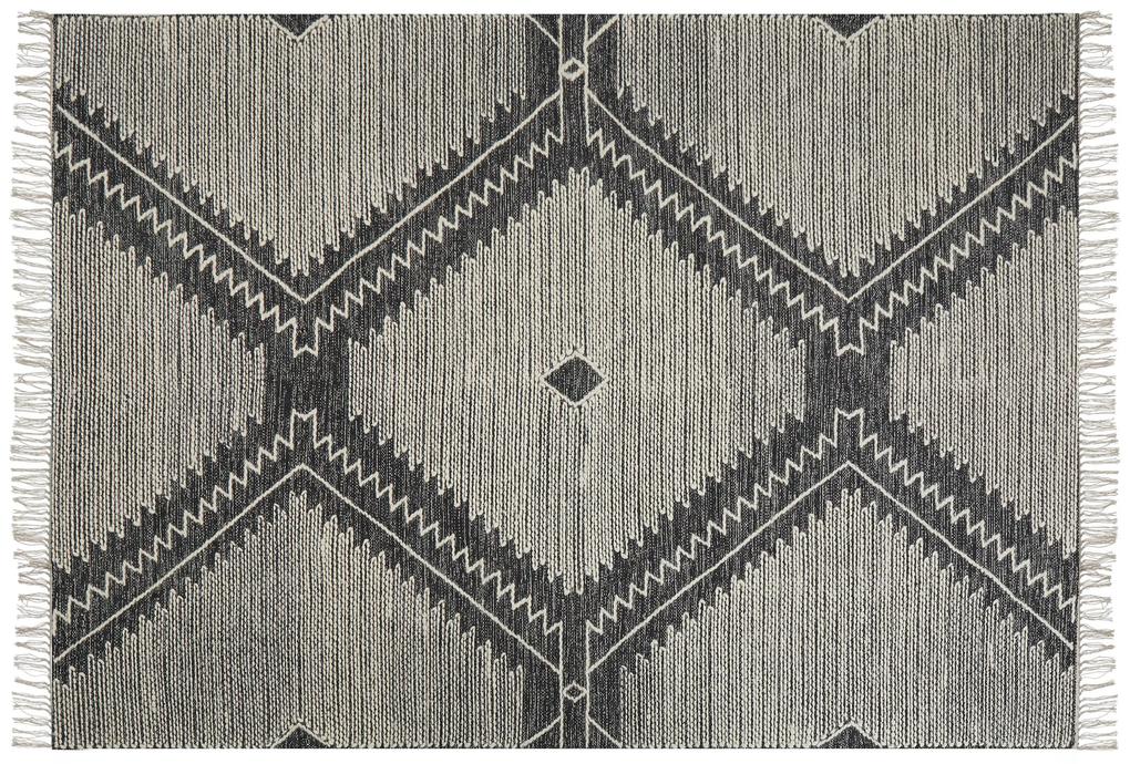 Bavlnený koberec 160 x 230 cm čierna/biela ARBAA Beliani