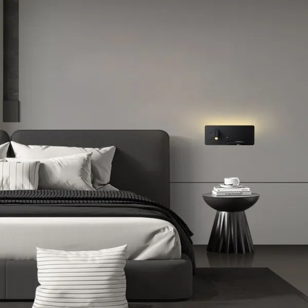 Immax 08287L-LED Nástenné sviet. s pol., USB a bezdr. nab. LED/3W/230V + LED/3W