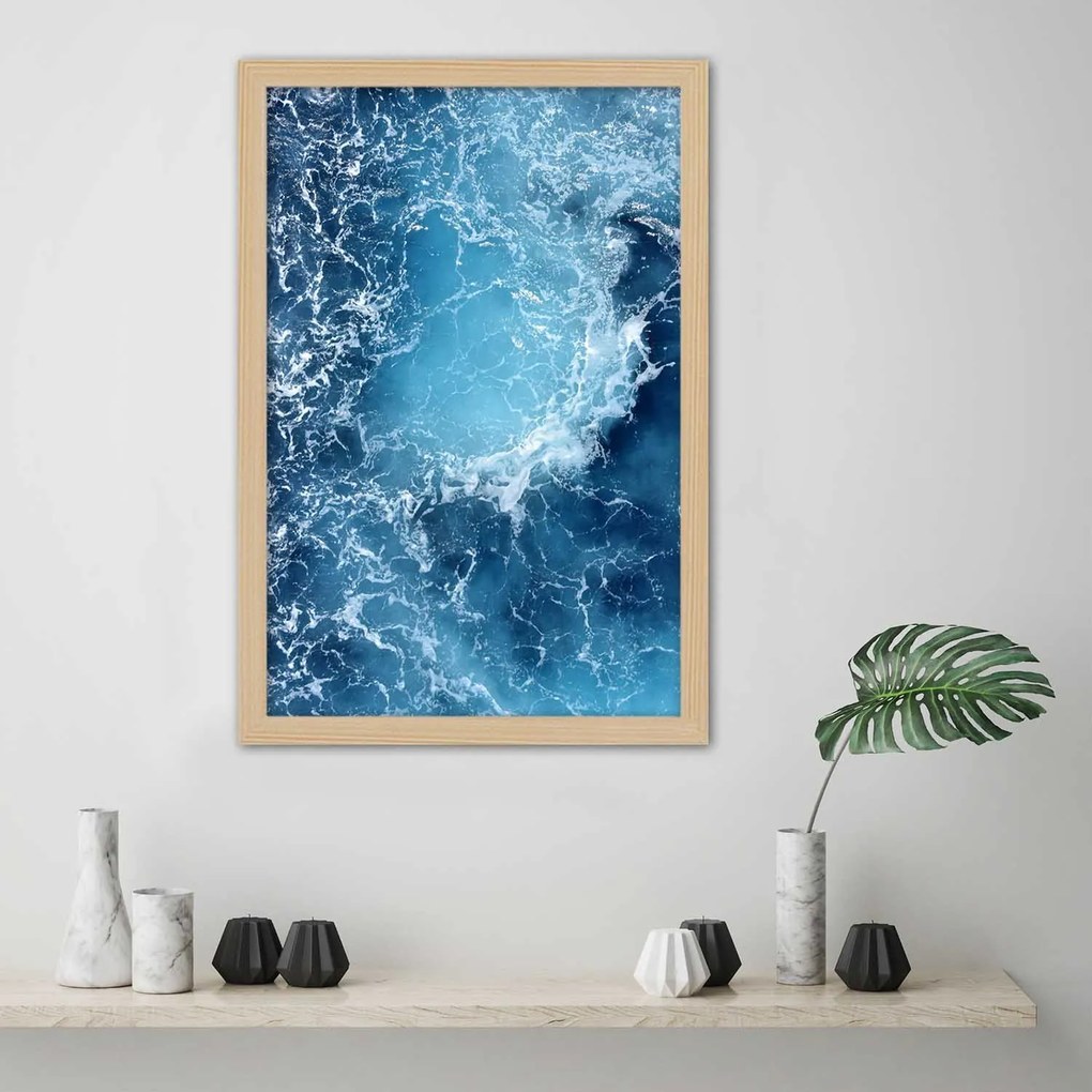 Gario Plagát Modré morské vlny Farba rámu: Bez rámu, Rozmery: 30 x 45 cm