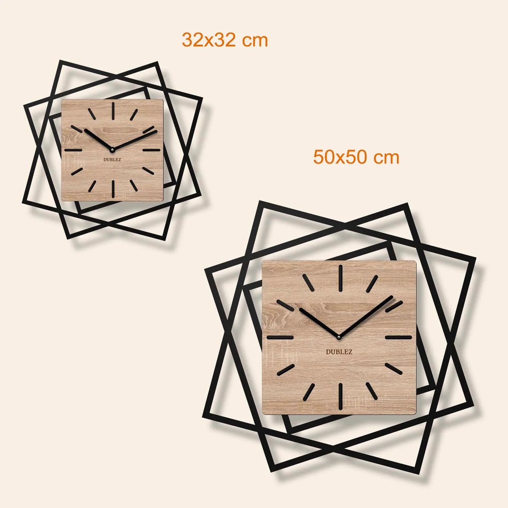 DUBLEZ | 3D drevené hodiny na stenu - Frames