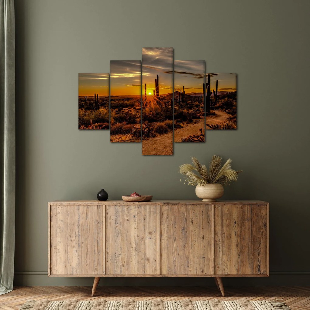 Obraz - Koniec dňa v arizonskej púšti (150x105 cm)