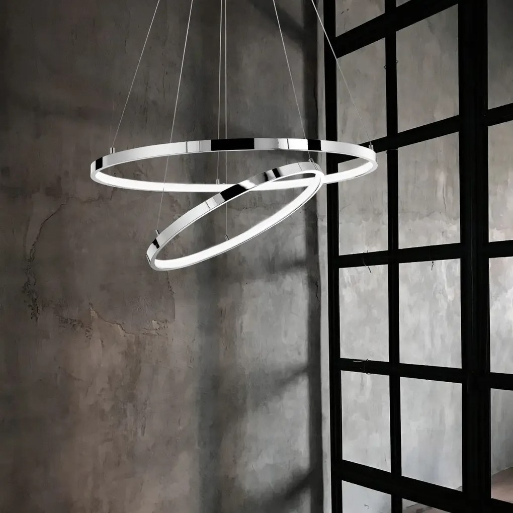 LED luster Aria 85W 60 chrome stmievateľné