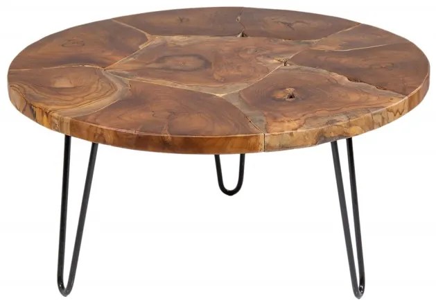 Dizajnový konferenčný stôl Mappe 70 cm teak