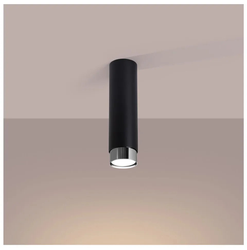 Stropné svietidlo v čierno-striebornej farbe Crown – Sollux