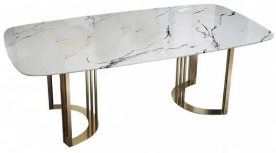 LUCIEN JEDÁLENSKÝ STÔL MRAMOR + ZLATÉ NOHY 180 cm