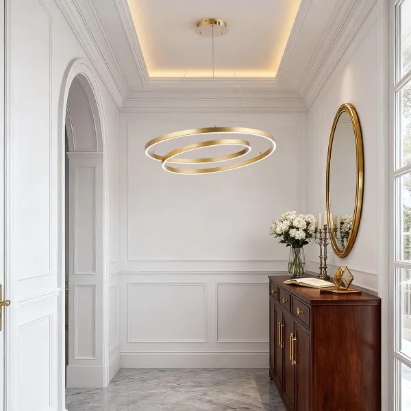 Brilagi-LED Stmievateľný luster na lanku TWISTER LED/75W/230V pr. 70 cm zlatý +DO