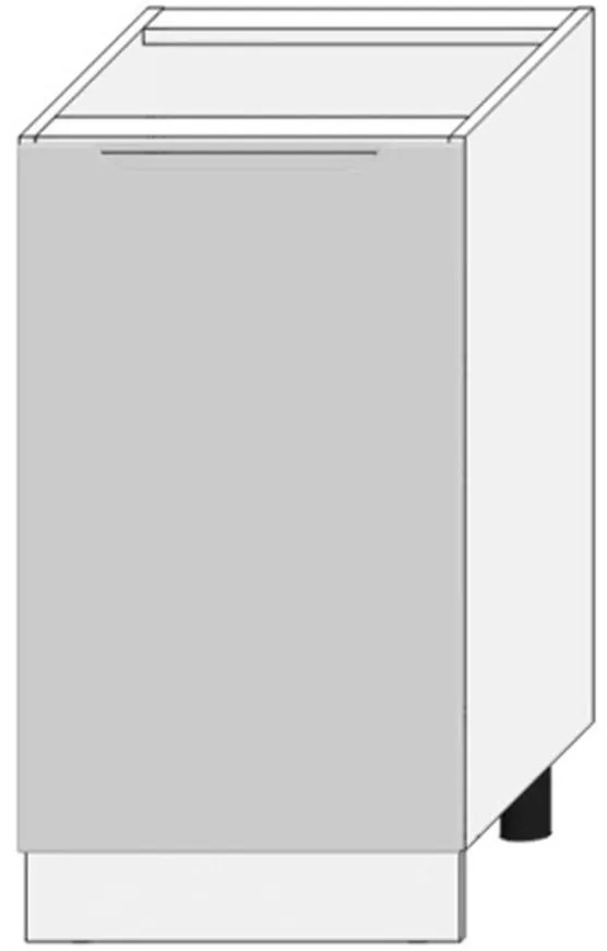 Kuchynská skrinka Zoya D45 Pl Svetlo šedá mat/biely