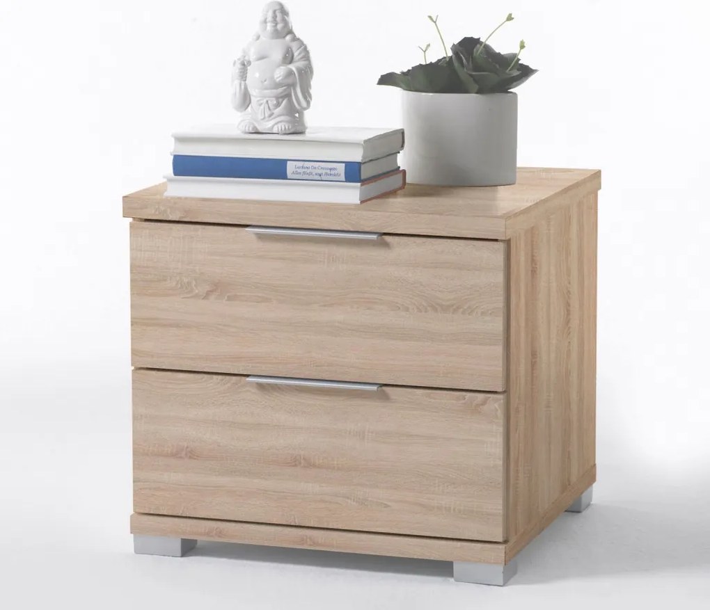 Nočný stolík s 2 zásuvkami Smilla, výška 43 cm, dub sonoma