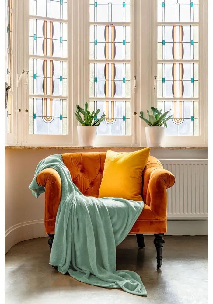 Zelená mikroplyšová deka Tiseco Home Studio, 130 x 160 cm