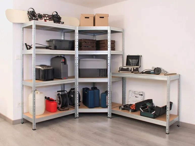 AR Shelving Regál s 4 policami Rivet, 180 x 120 x 45 cm, pozinkovaný (100275038)