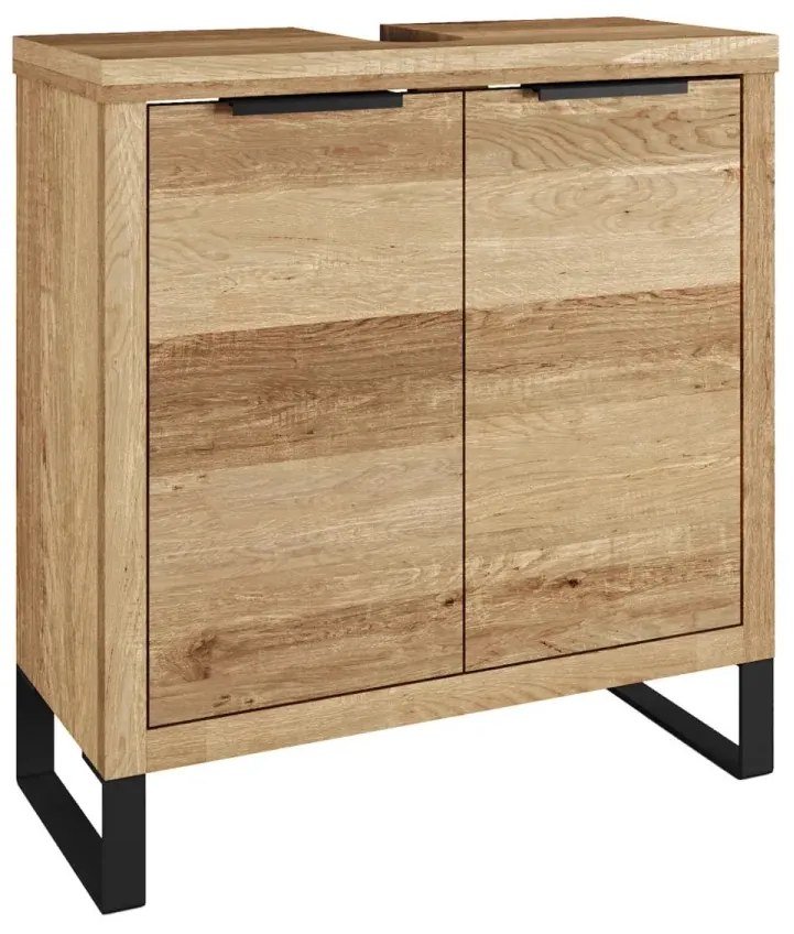 furniture-nabytek.cz - Masivní skříňka pod umyvadlo Sydney z divokého dubu, olejovaná, hnědá – 56×25×60 cm