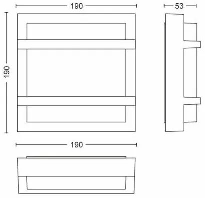 Philips 17394/93/P3 Petronia Vonkajšie nástenné LED svietidlo 19 cm, antracit