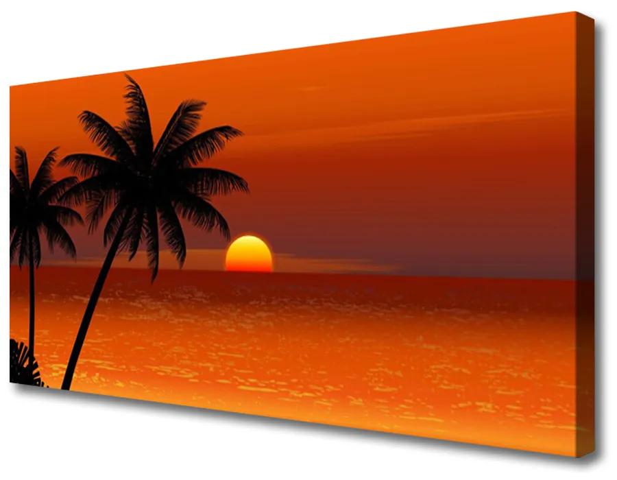 Obraz na plátne Palma more slnko krajina 120x60 cm
