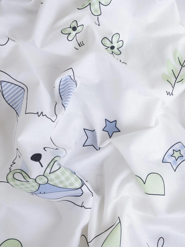 Bavlnená obliečka na vankúš Renforcé 50 × 70 cm - Zajačikovia modré