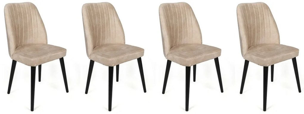 Súprava jedálenských stoličiek Alfa Cream and Black, 4 ks