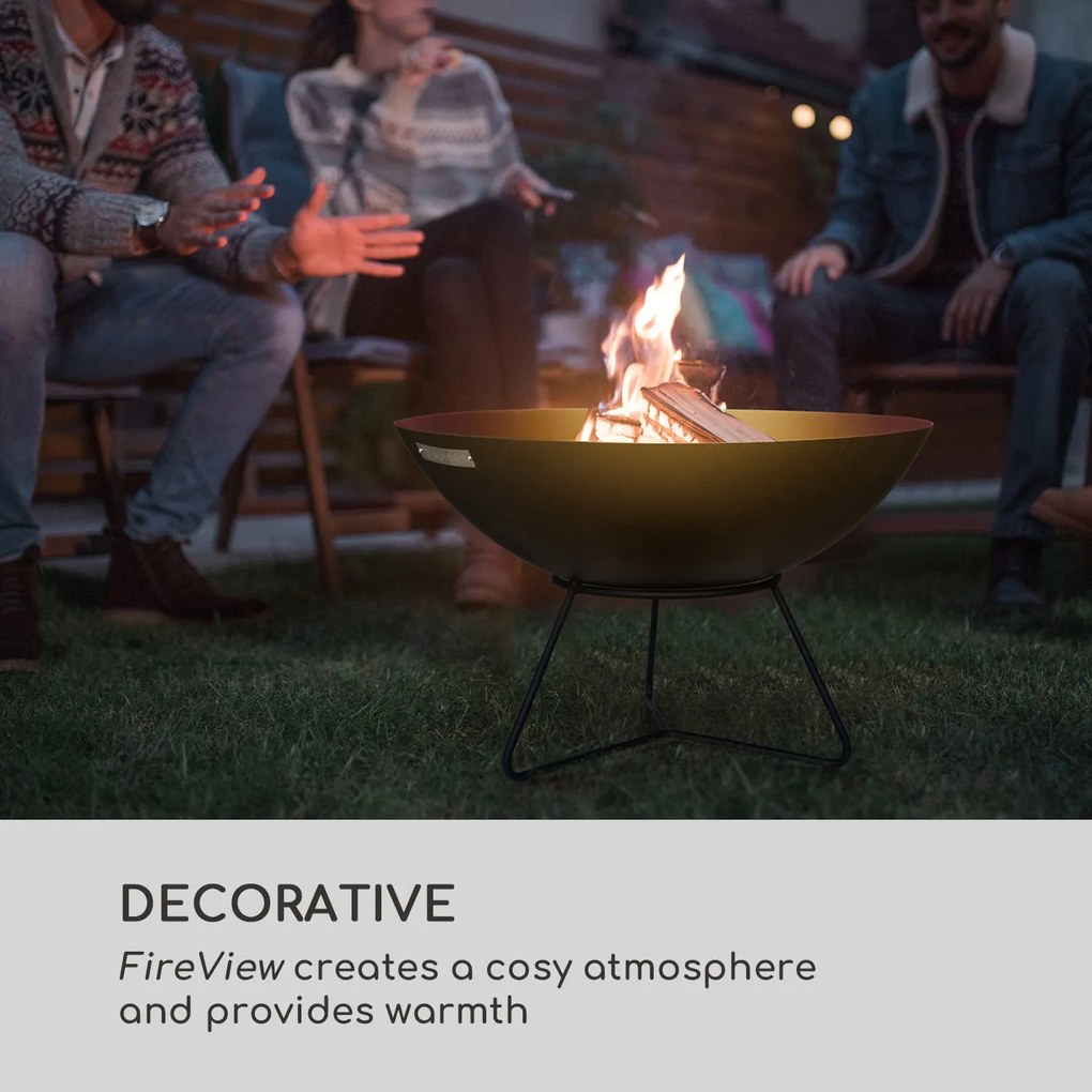 Blumfeldt Orbit, oceľové ohnisko 3 v 1, Ø 60 cm, 40 cm gril, stôl, čierne