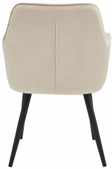 Set dvoch jedálenských stoličiek JORK zamatové, béžové (čierne nohy) 2 ks
