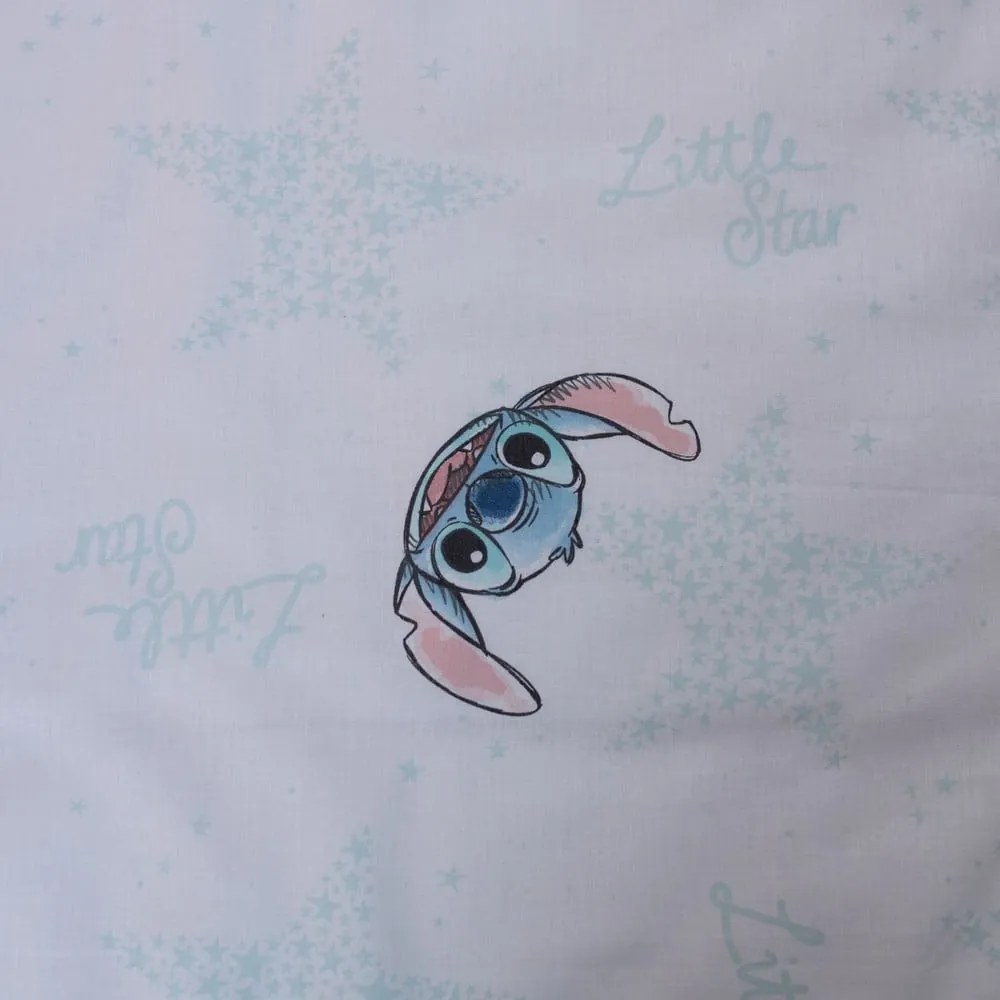 Biele bavlnené detské obliečky do postieľky 100x135 cm Lilo and Stitch "White Star" – Jerry Fabrics