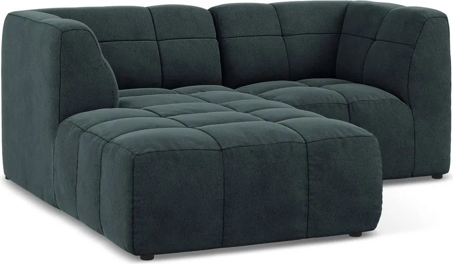 Modrá zamatová rohová pohovka (ľavý roh/s leňoškou) Aloha – Makamii