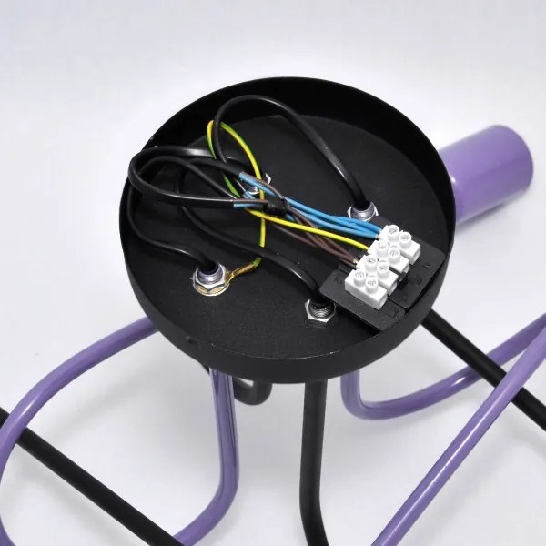 Prisadený luster OXFORD 4xE27/15W/230V čierna/fialová