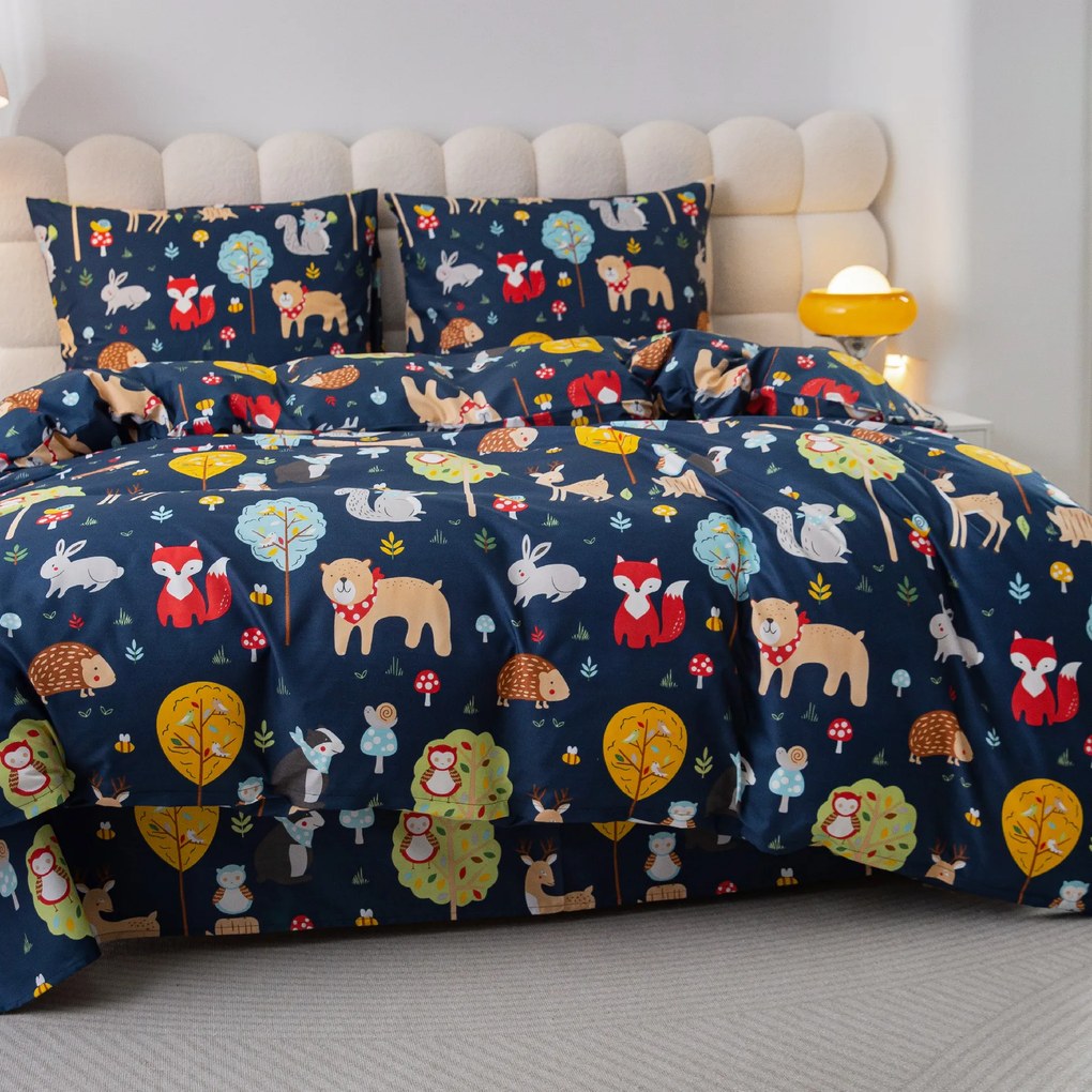 Obliečky z mikrovlákna ANIMALS modré Rozmer obliečok: 2 ks 70 x 90 cm | 200 x 220 cm