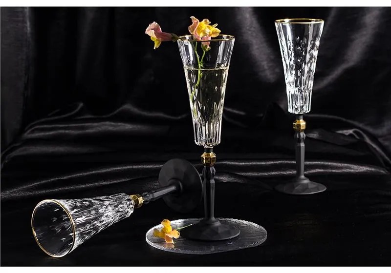 BOHEMIA PRESTIGE CONTE BLACK POHÁR NA ŠAMPANSKÉ 170ML SADA 6 KS