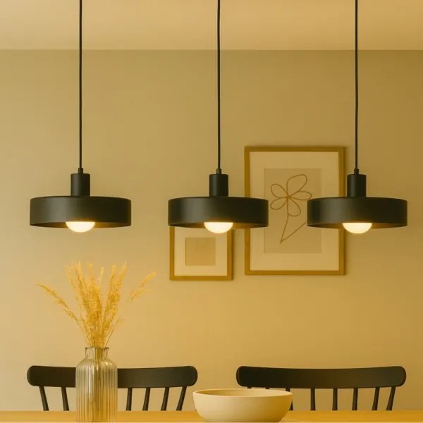 Luster na lanku ARCANE 3xE27/60W/230V čierna