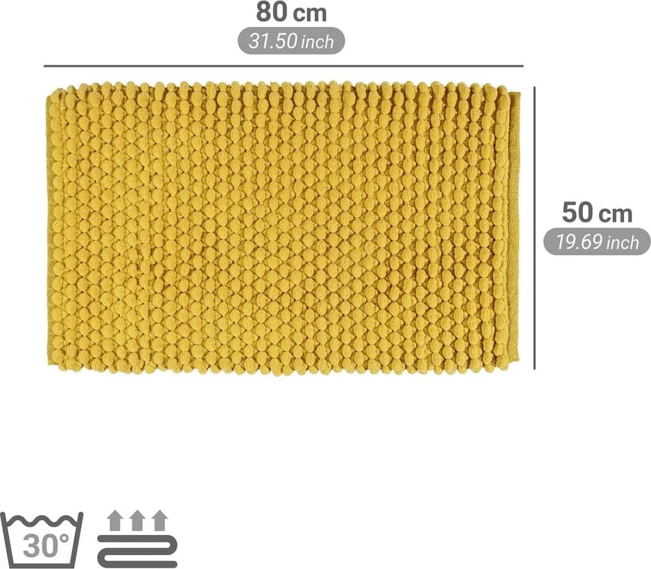 Žltá textilná kúpeľňová predložka 50x80 cm Solivo – Wenko