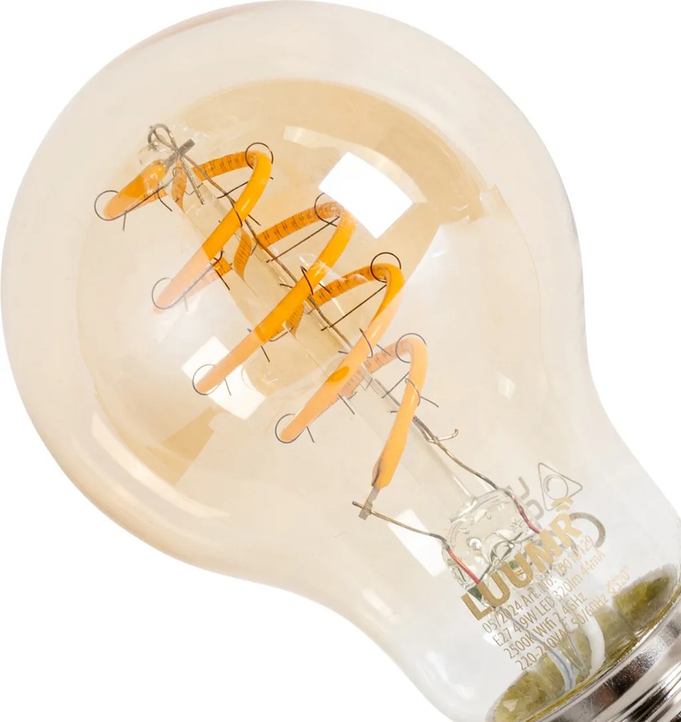 Sada 5 ks Inteligentné stmievateľné LED žiarovky E27 A60 Jantárová 4,9 W 320 lm 2500 K