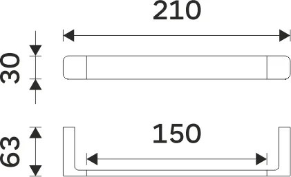 Nimco Držiak na uteráky, 21 cm MAYA biela - MAB 29060-05