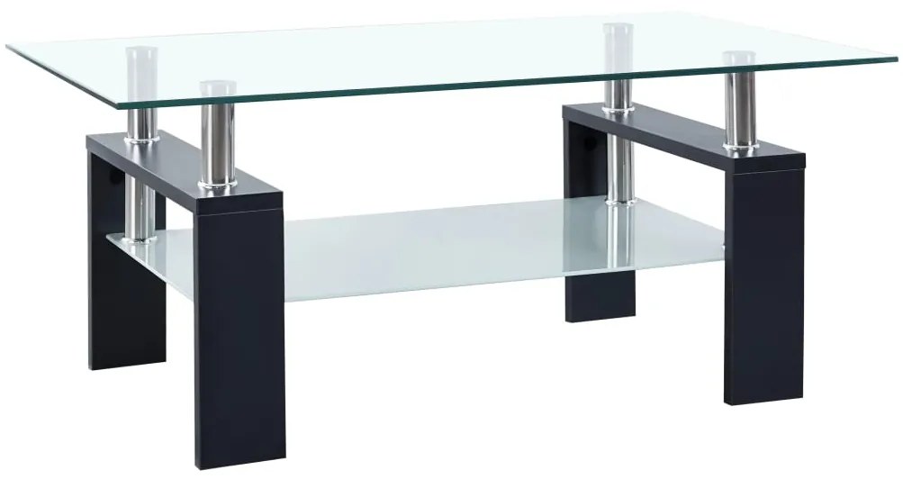 vidaXL Konferenčný stolík čierny 95x55x40 cm tvrdené sklo
