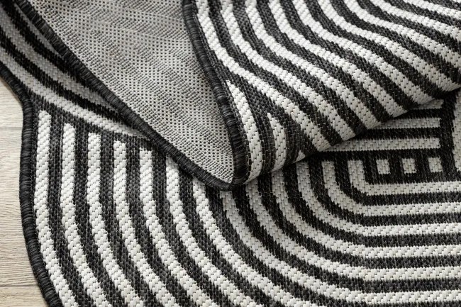 Koberec ORGANIC 1835 geometrický, čierny / sivý