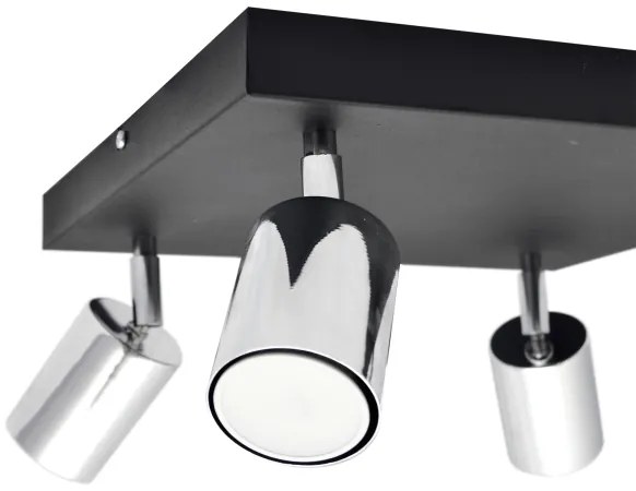 LED Bodové svietidlo TUNE 4xGU10/4,8W/230V matný chróm/čierna