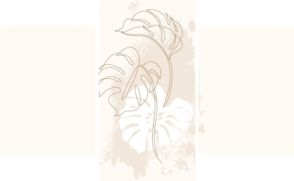 Obraz - Line art monstera N⁰1 (90x60 cm)