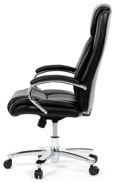 Kancelárske kreslo RYZAR — ekokoža, čierna, nosnosť 150 kg