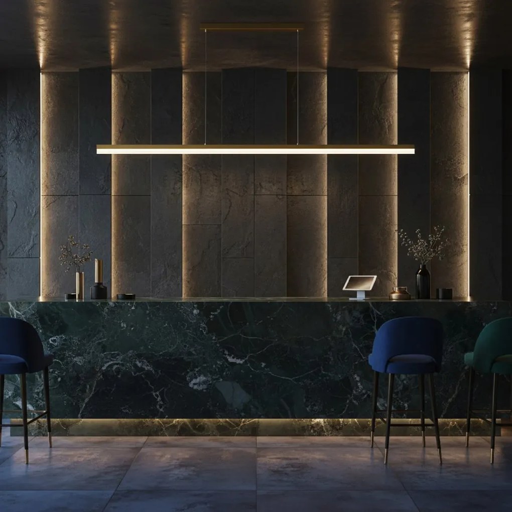 Toolight Toolight, LED stropné svietidlo 200cm, 48W, 4000K, APP1697-CP, zlatá matná, OSW-07893