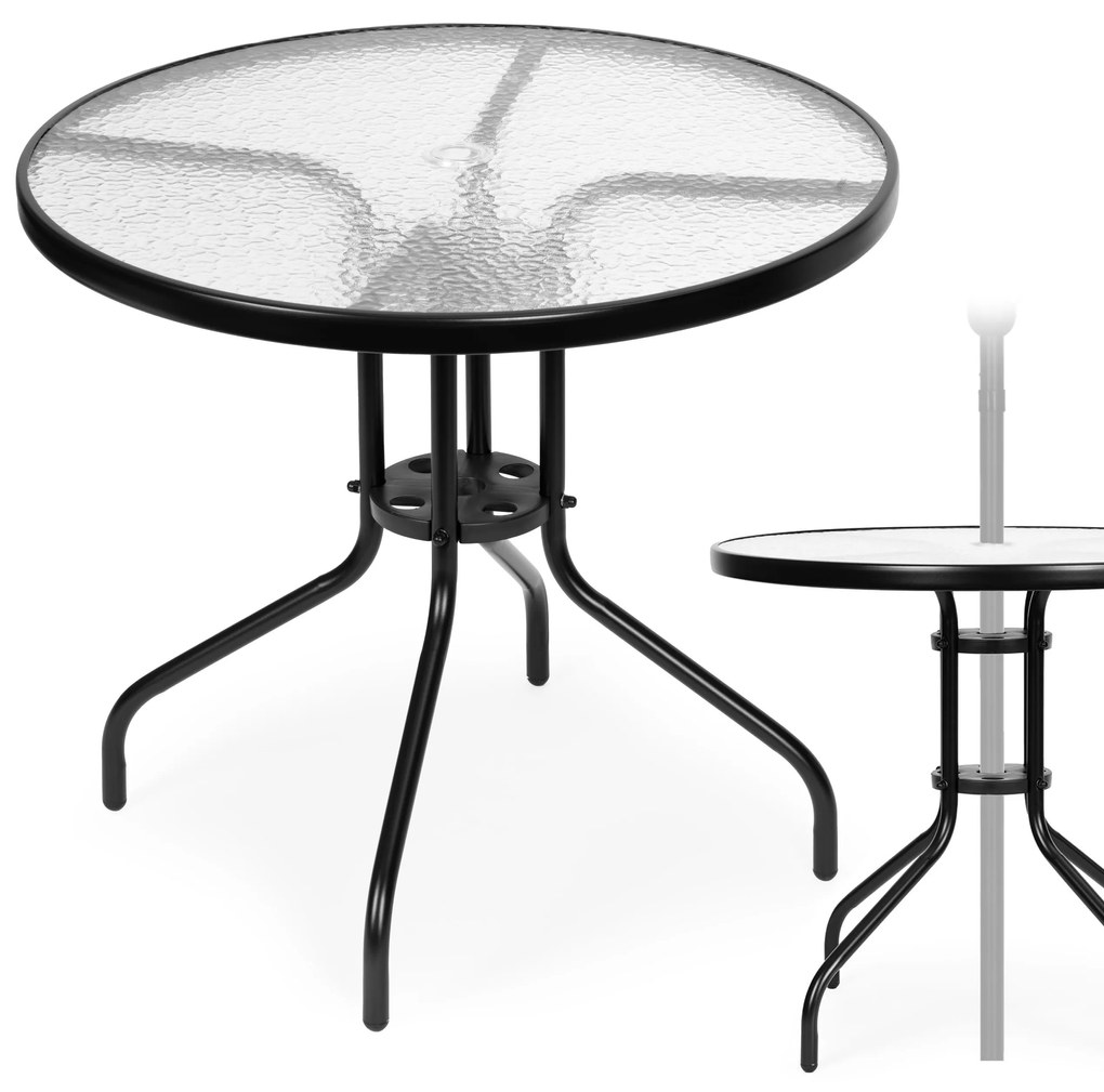 MULTI GARDEN Okrúhly záhradný stôl 80 cm -otvor na slnečník