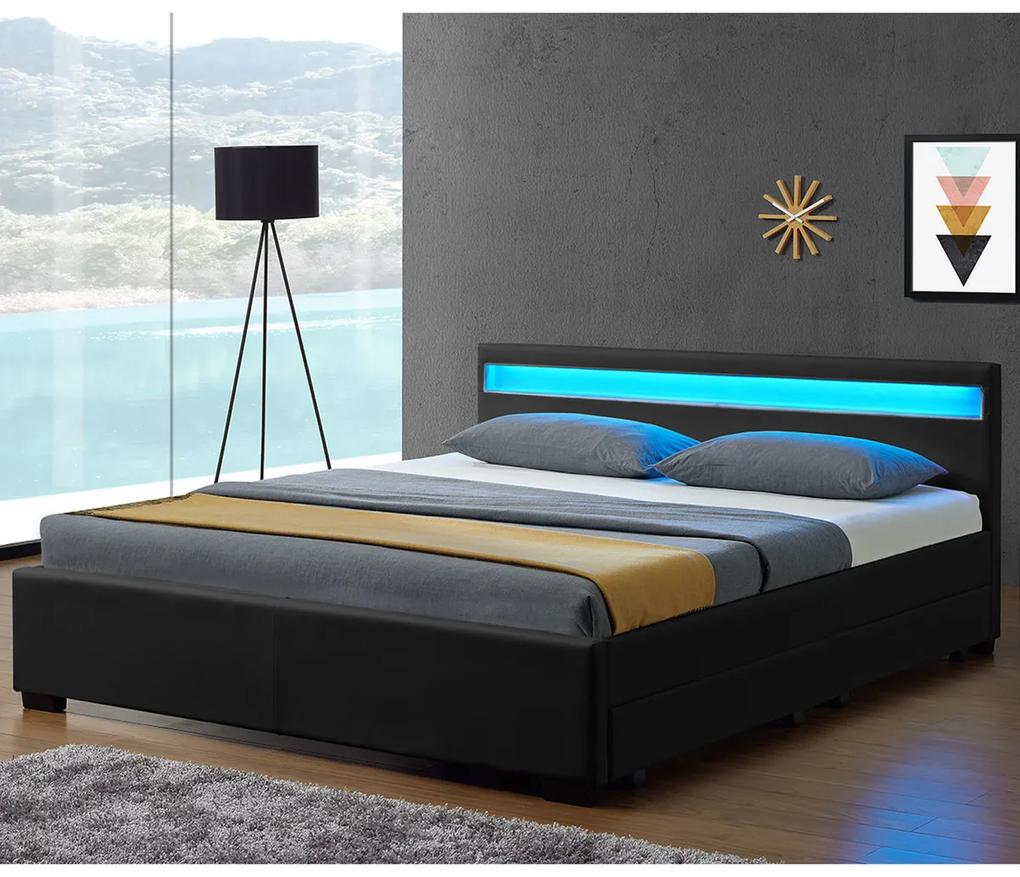 Čalúnená posteľ Lyon 140 x 200 cm - čierna