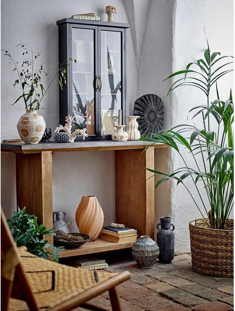 Konzolový stolík s kovovou doskou v prírodnej farbe 40x110 cm Riva – Bloomingville