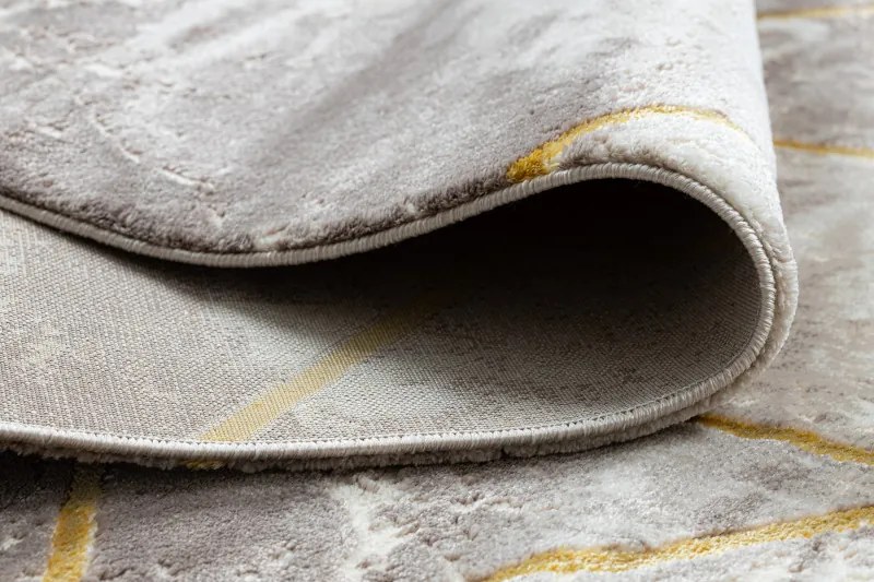 Dywany Łuszczów, Kusový koberec Core 1818 Geometric ivory/gold, 180x270, šedá, chodba / predsieň