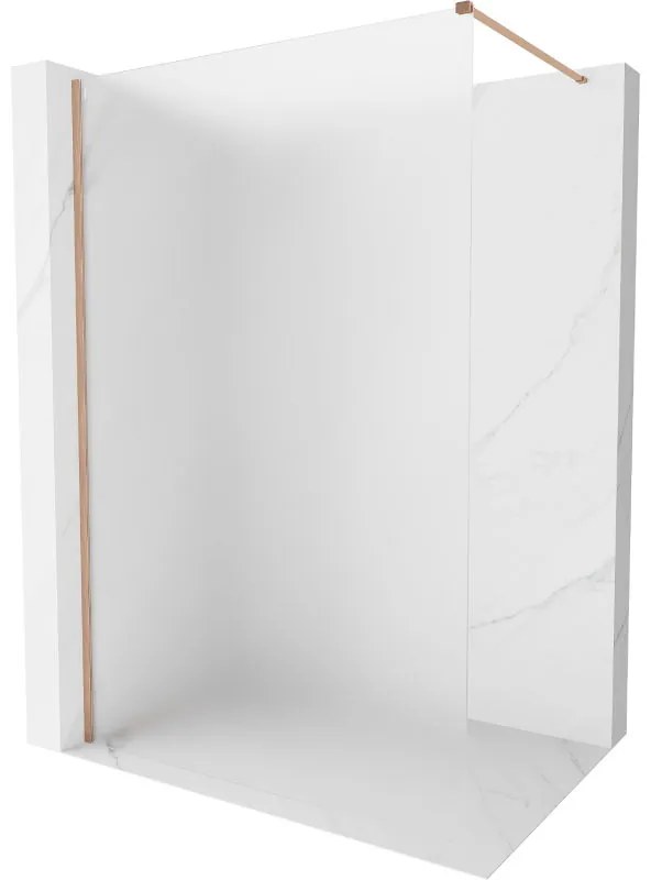 Mexen, Mexen Kioto-X sprchová stena 130 x 200 cm, matná 10 mm, brúsená meď - 800-130-101-65-30-X