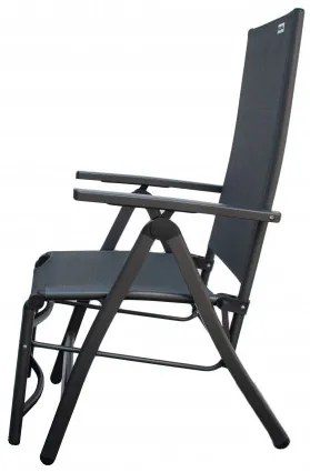 Doppler ACTIVE čiernostrieborné - záhradné relaxačné polohovacie kreslo
