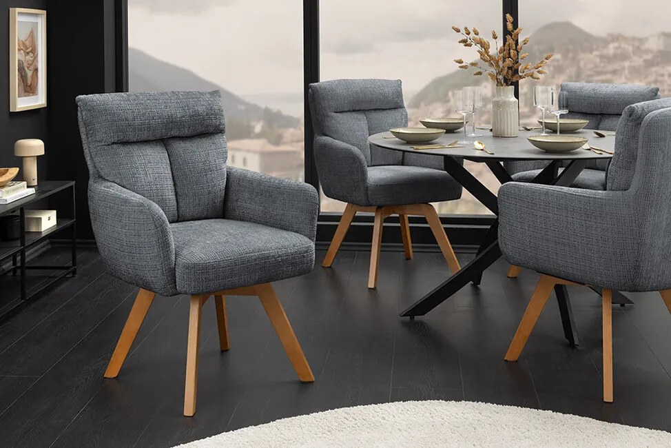 Luxusná otočná stolička s pružinovým jadrom Big George šedá ženilka