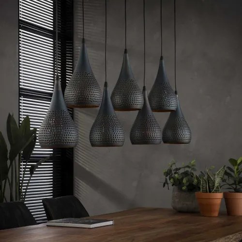 Luster 80-96 7 x Ø15cm industry cone - Komfort-nábytok