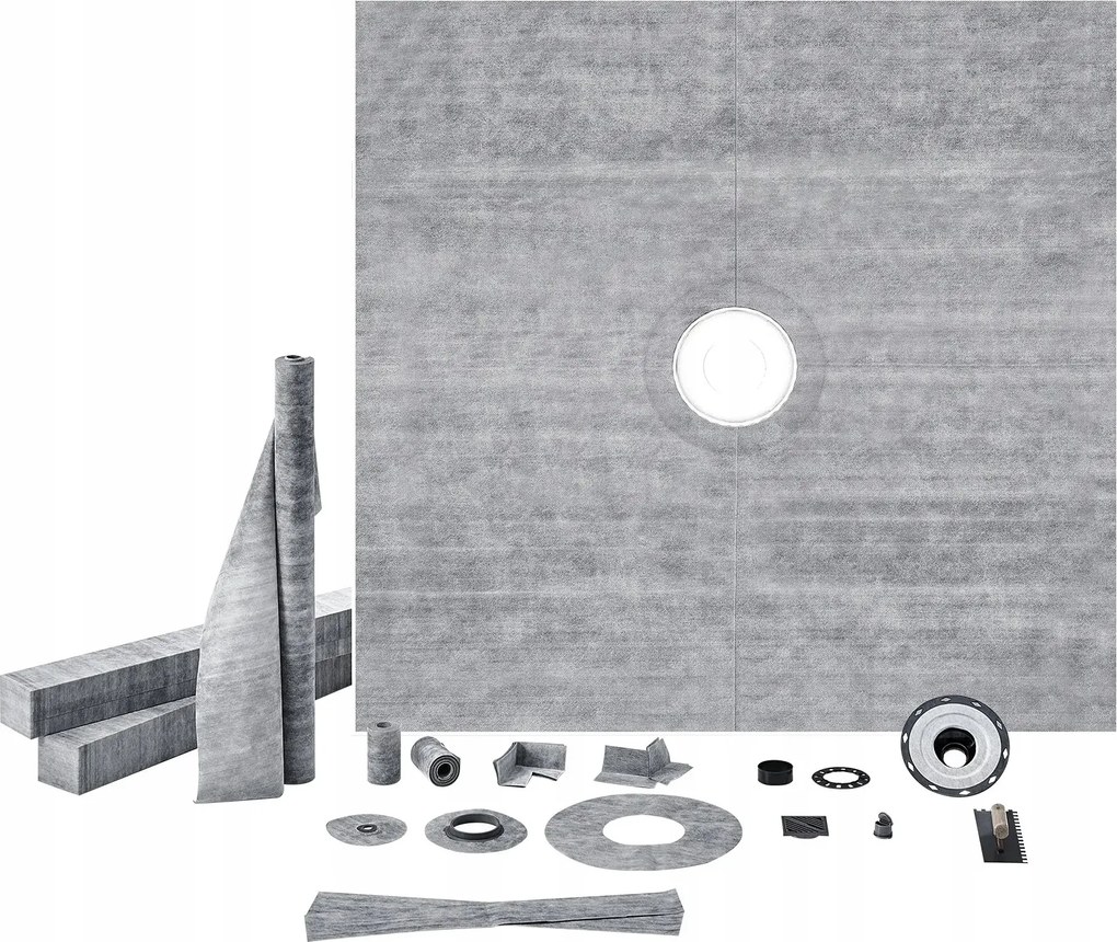 Sprchová vanička 1828 x 1828 mm, odtok 50 mm, sada, vložka Pvc, nerez