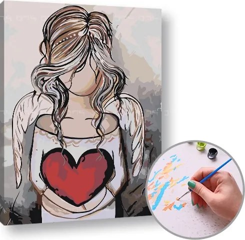 Maľovanie podľa čísel ANJEL – nízka náročnosť