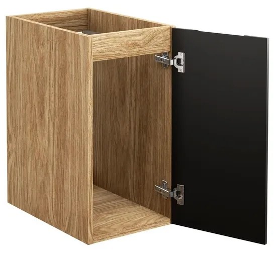 Závesná kúpeľňová skrinka Luxor Black 81-30-1D čierna/dub olejovaný
