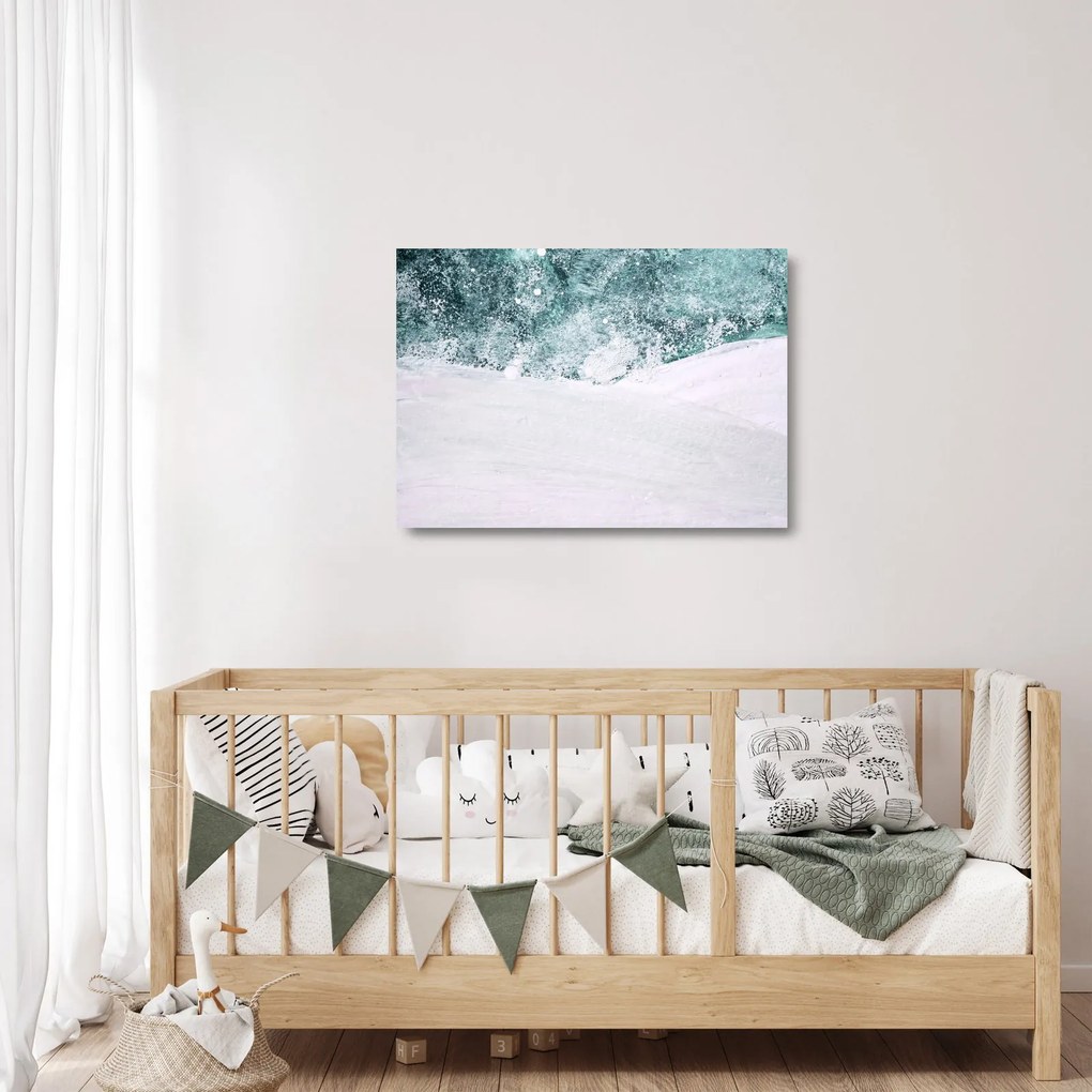 Sklenený obraz - Tyrkysová abstrakcia (70x50 cm)